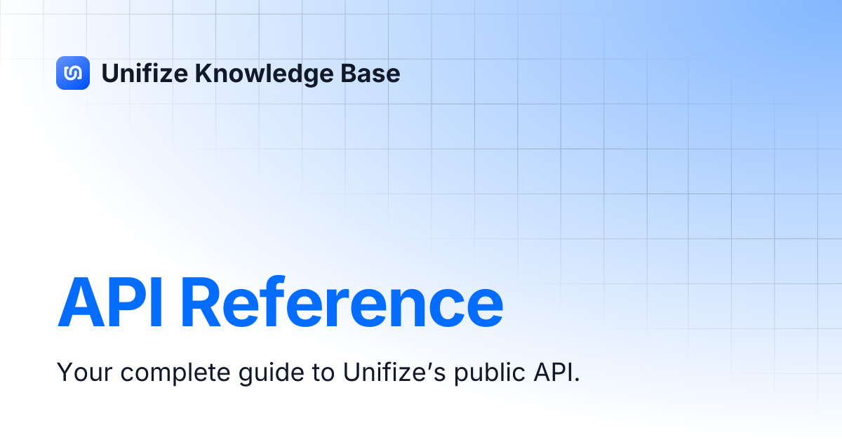 API Reference | Unifize Knowledge Base